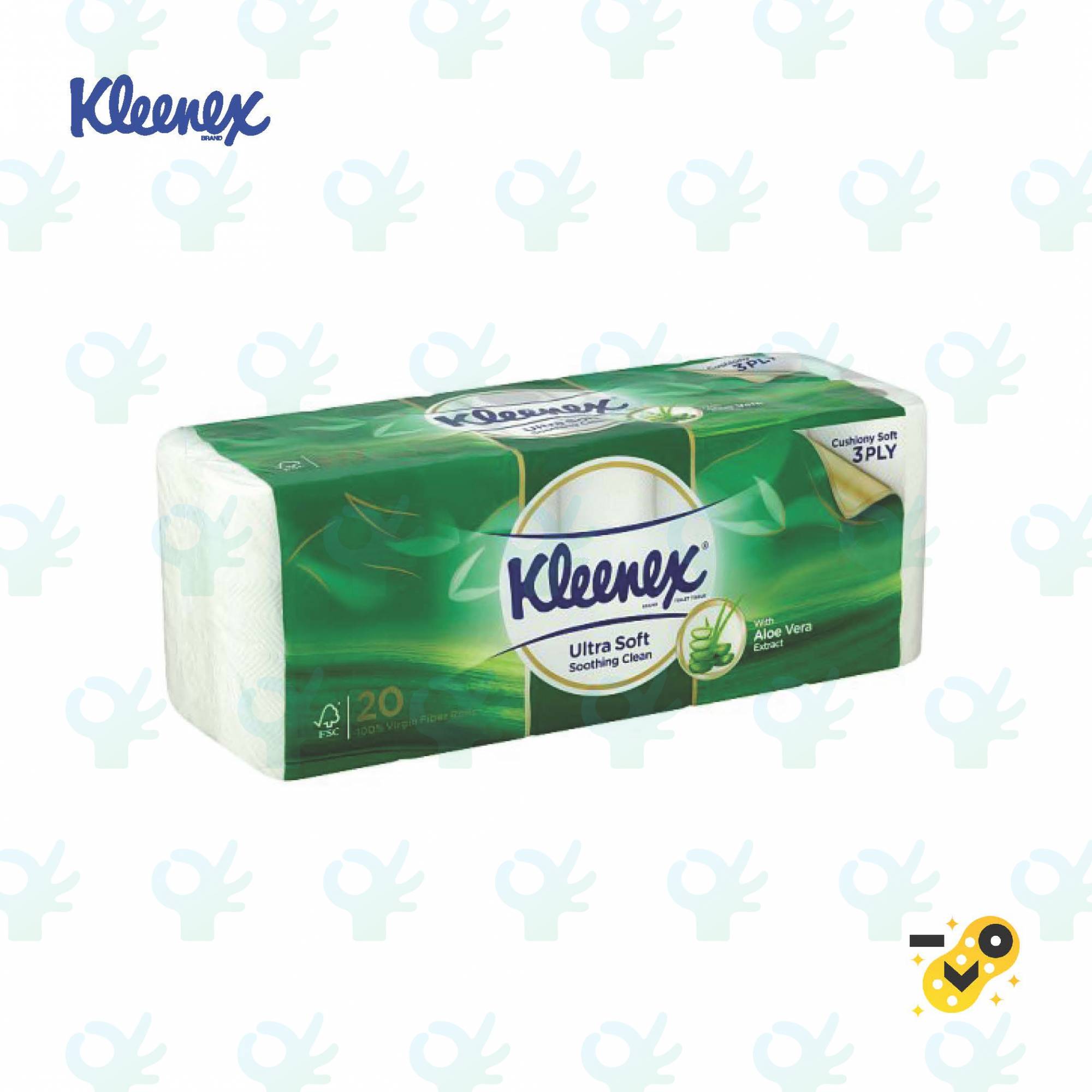 Ofiskita Kleenex Ultra Soft Aloe Vera 3 Ply 20 Rolls